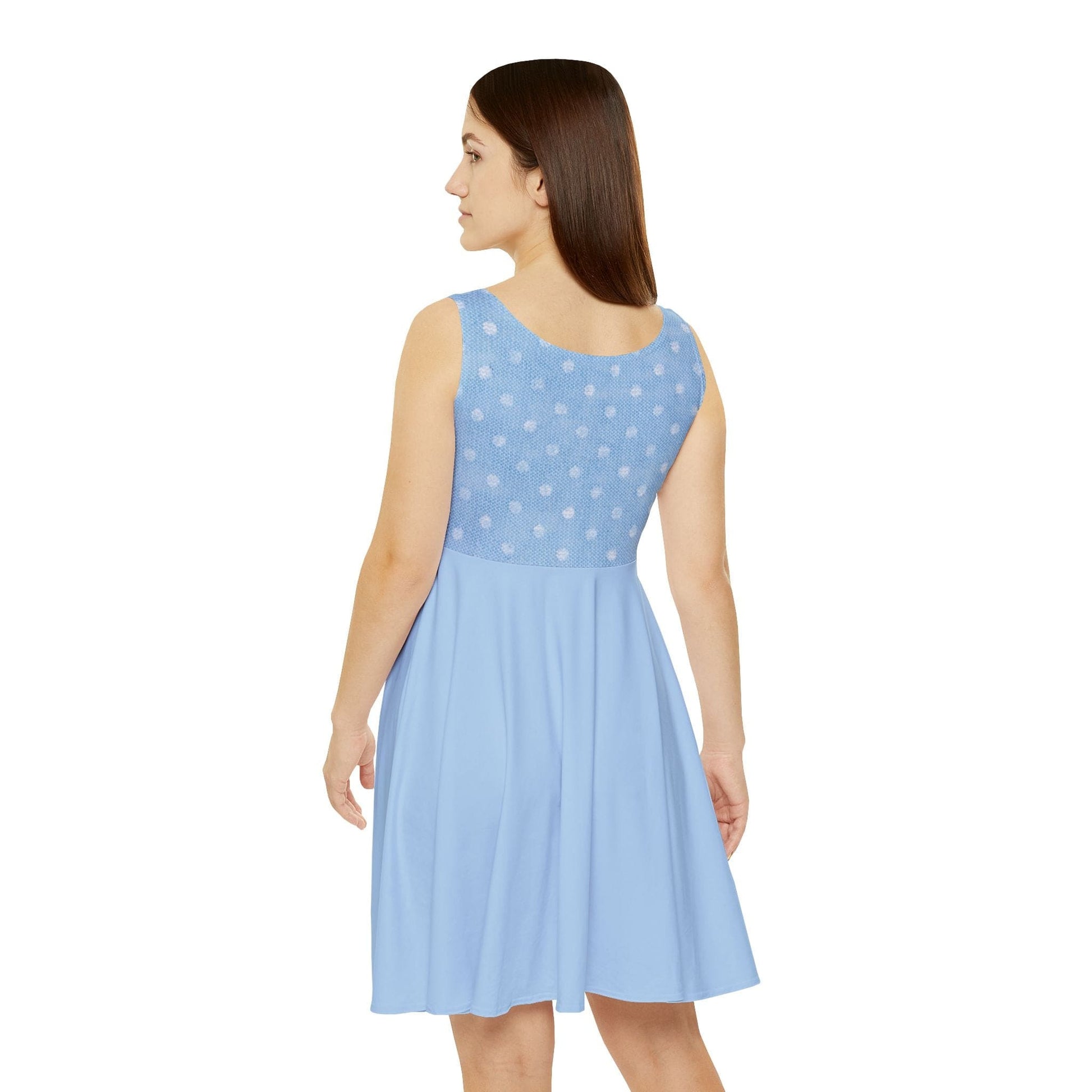 Printify All Over Prints Women's Polka Dot Skater Dress, Casual Summer Dress, Party Dress, Beach Dress, Girly Dress, Everyday Wear
