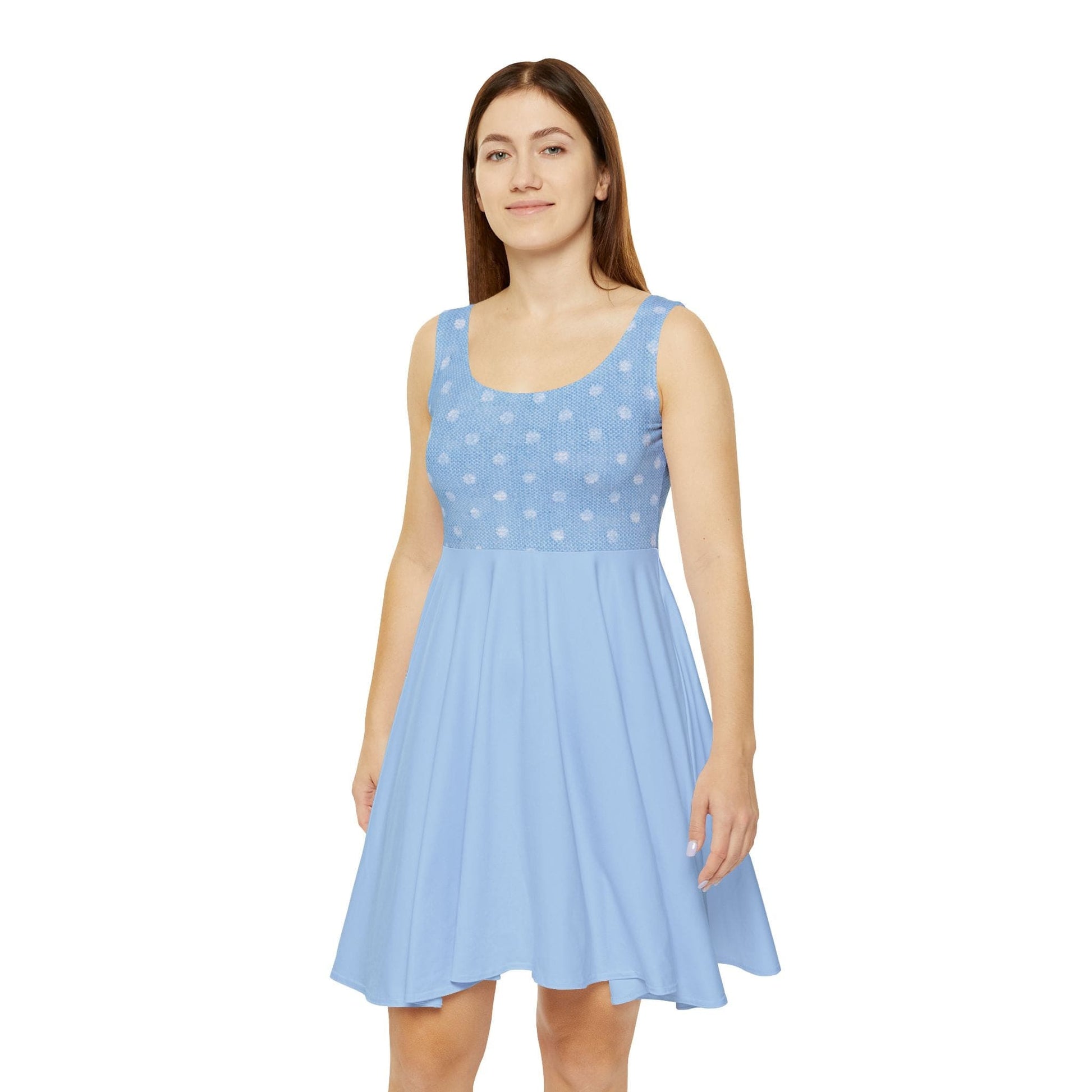 Printify All Over Prints Women's Polka Dot Skater Dress, Casual Summer Dress, Party Dress, Beach Dress, Girly Dress, Everyday Wear