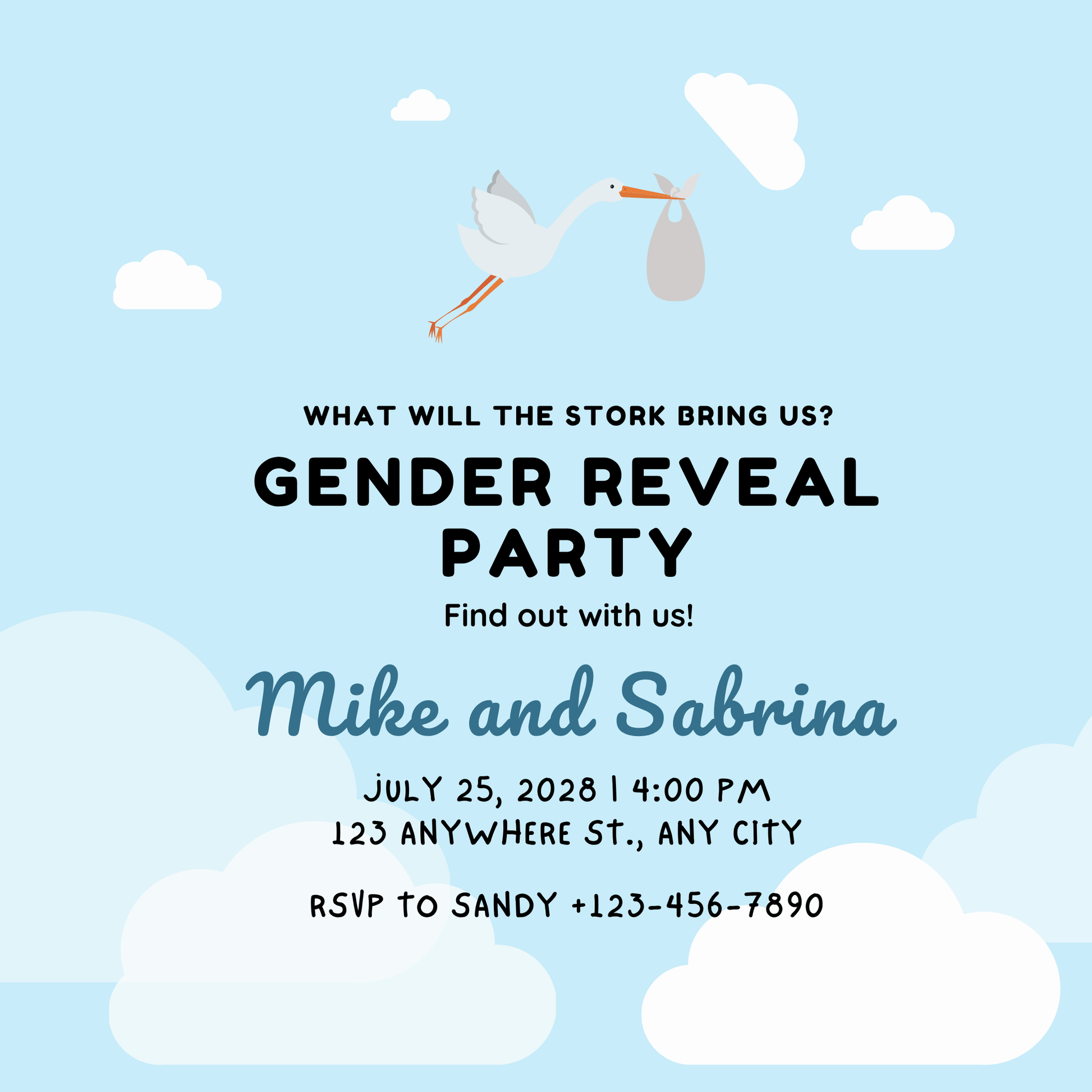 JMiY Invitations Bunting Personalized Gender Reveal Invitation – Digital Download | Custom Baby Reveal Party Invite | Emailed PDF or JPG