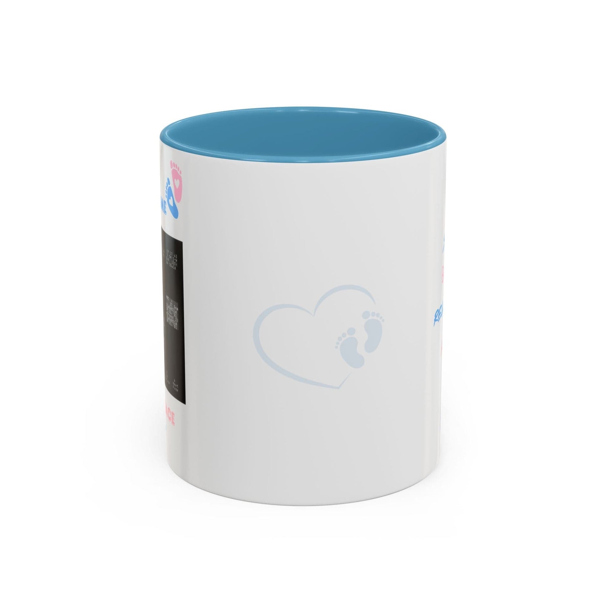 Printify Mug 11oz / Light Blue Parent Coffee Mug, Custom Baby Announcement Gift, Starring Baby, Due Date Mug, Pregnancy Announcement Cup