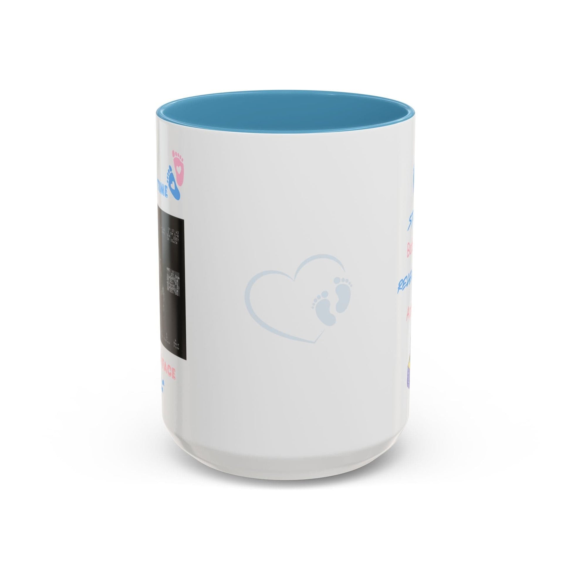 Printify Mug 15oz / Light Blue Parent Coffee Mug, Custom Baby Announcement Gift, Starring Baby, Due Date Mug, Pregnancy Announcement Cup