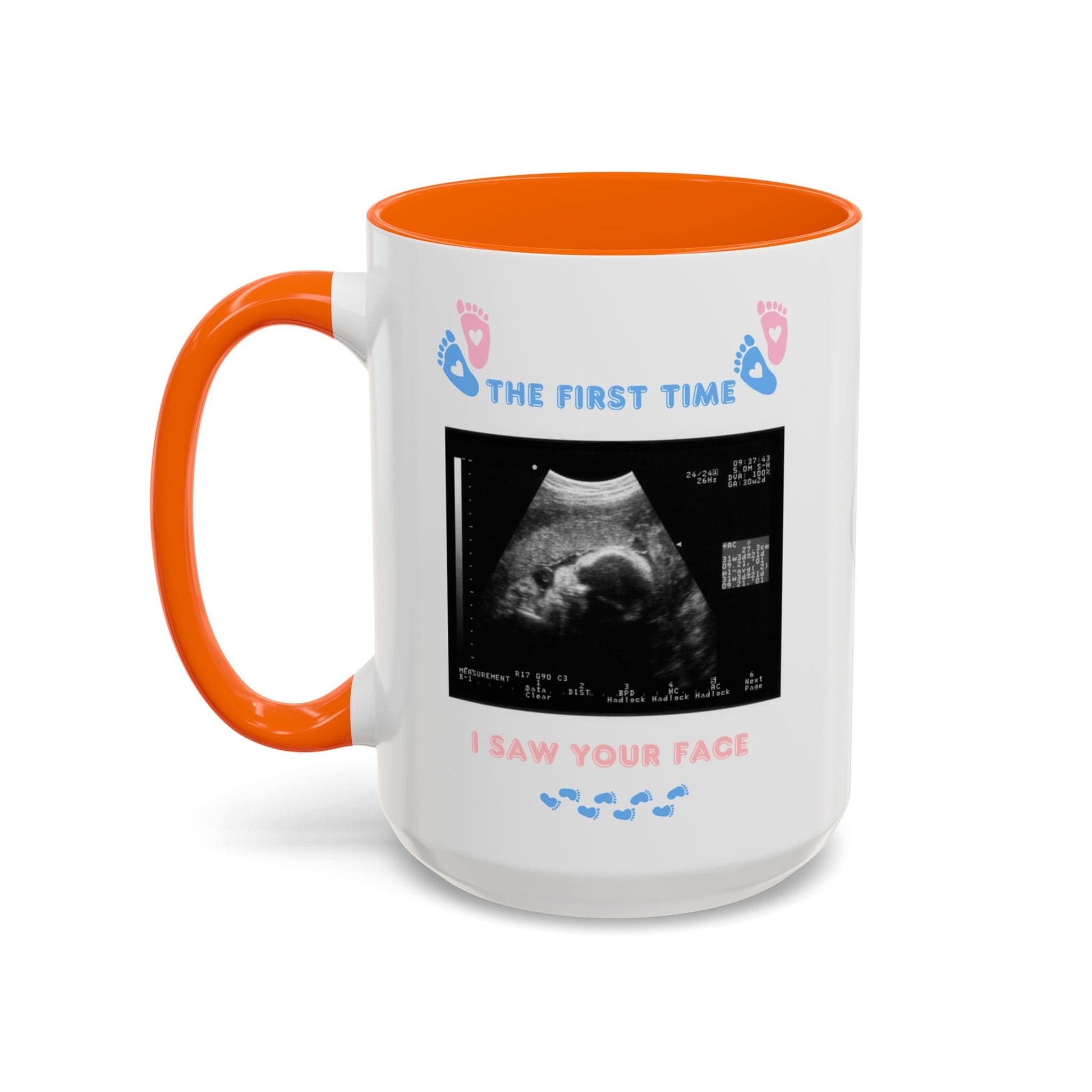Printify Mug 15oz / Orange Parent Coffee Mug, Custom Baby Announcement Gift, Starring Baby, Due Date Mug, Pregnancy Announcement Cup