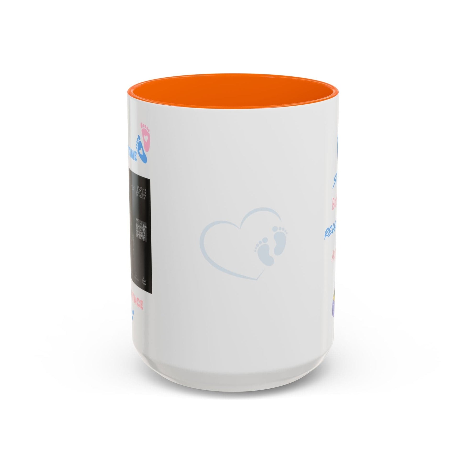 Printify Mug 15oz / Orange Parent Coffee Mug, Custom Baby Announcement Gift, Starring Baby, Due Date Mug, Pregnancy Announcement Cup