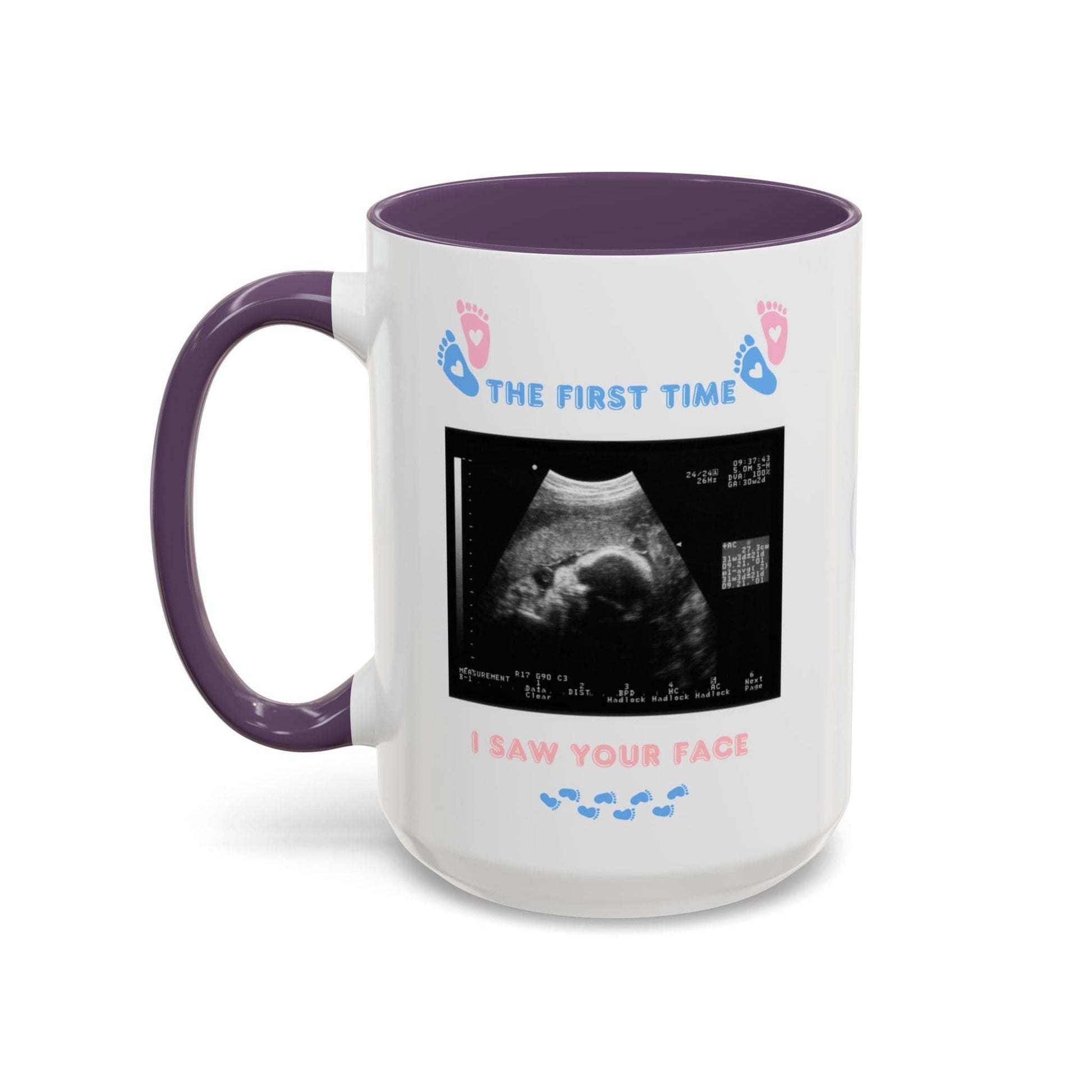 Printify Mug 15oz / Purple Parent Coffee Mug, Custom Baby Announcement Gift, Starring Baby, Due Date Mug, Pregnancy Announcement Cup