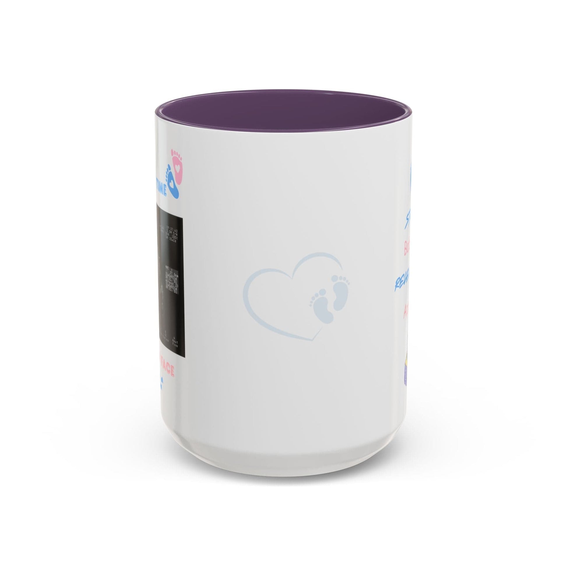 Printify Mug 15oz / Purple Parent Coffee Mug, Custom Baby Announcement Gift, Starring Baby, Due Date Mug, Pregnancy Announcement Cup