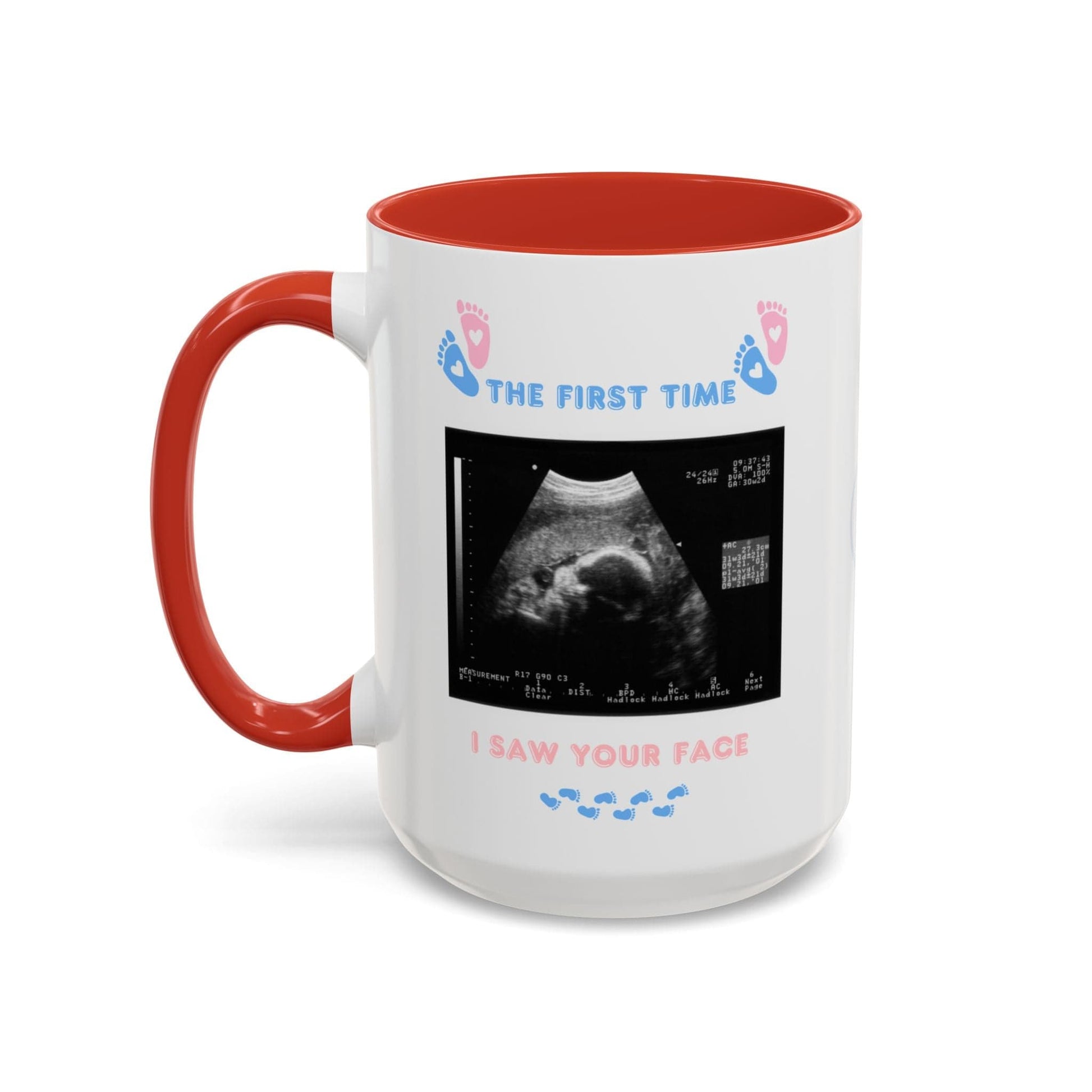 Printify Mug 15oz / Red Parent Coffee Mug, Custom Baby Announcement Gift, Starring Baby, Due Date Mug, Pregnancy Announcement Cup