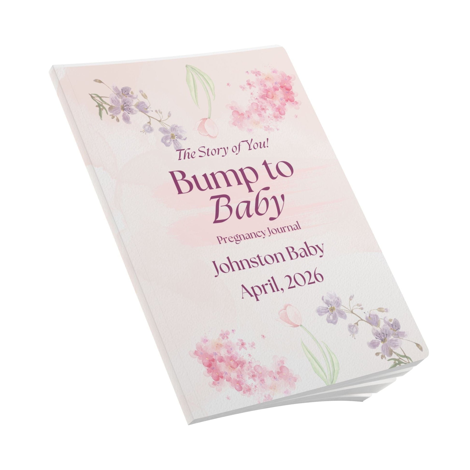 Printify Paper products Pregnancy Memory Journal, Bump to Baby Keepsake, Floral Softcover Notebook, Baby Shower Gift, Expecting Parent Journal, Maternity Diary