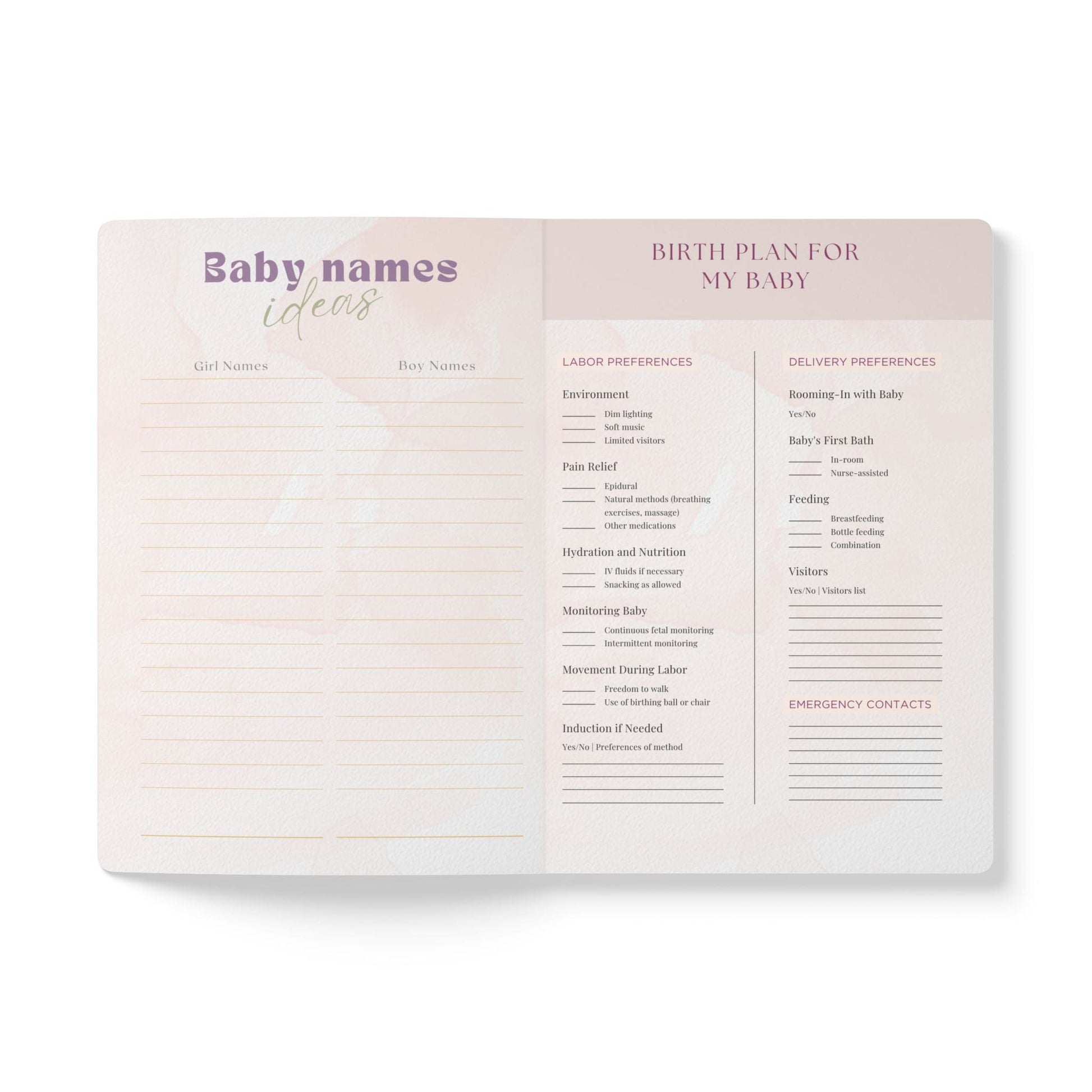 Printify Paper products Pregnancy Memory Journal, Bump to Baby Keepsake, Floral Softcover Notebook, Baby Shower Gift, Expecting Parent Journal, Maternity Diary