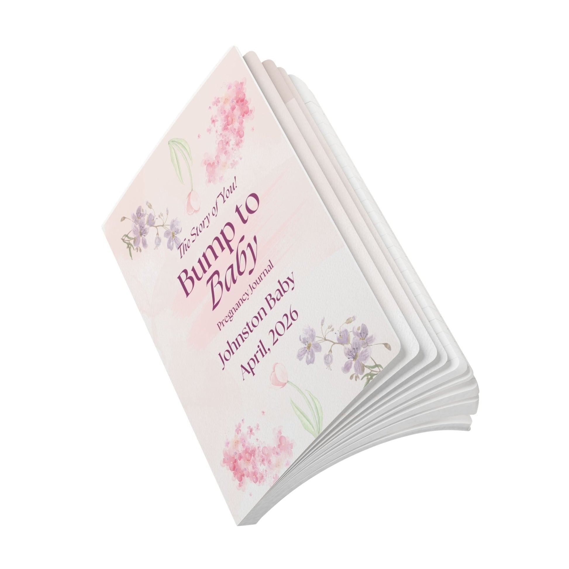 Printify Paper products Pregnancy Memory Journal, Bump to Baby Keepsake, Floral Softcover Notebook, Baby Shower Gift, Expecting Parent Journal, Maternity Diary