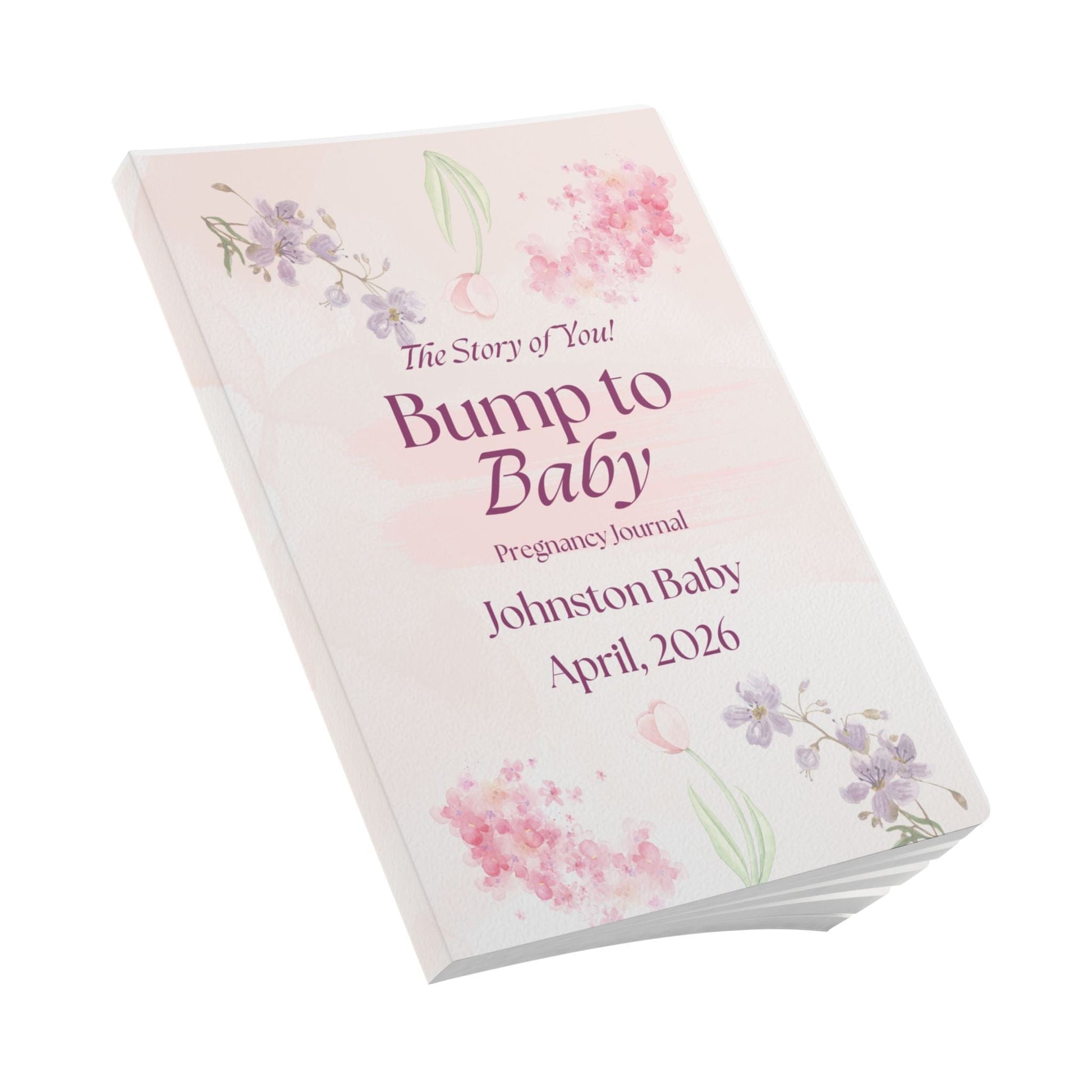 Printify Paper products Pregnancy Memory Journal, Bump to Baby Keepsake, Floral Softcover Notebook, Baby Shower Gift, Expecting Parent Journal, Maternity Diary