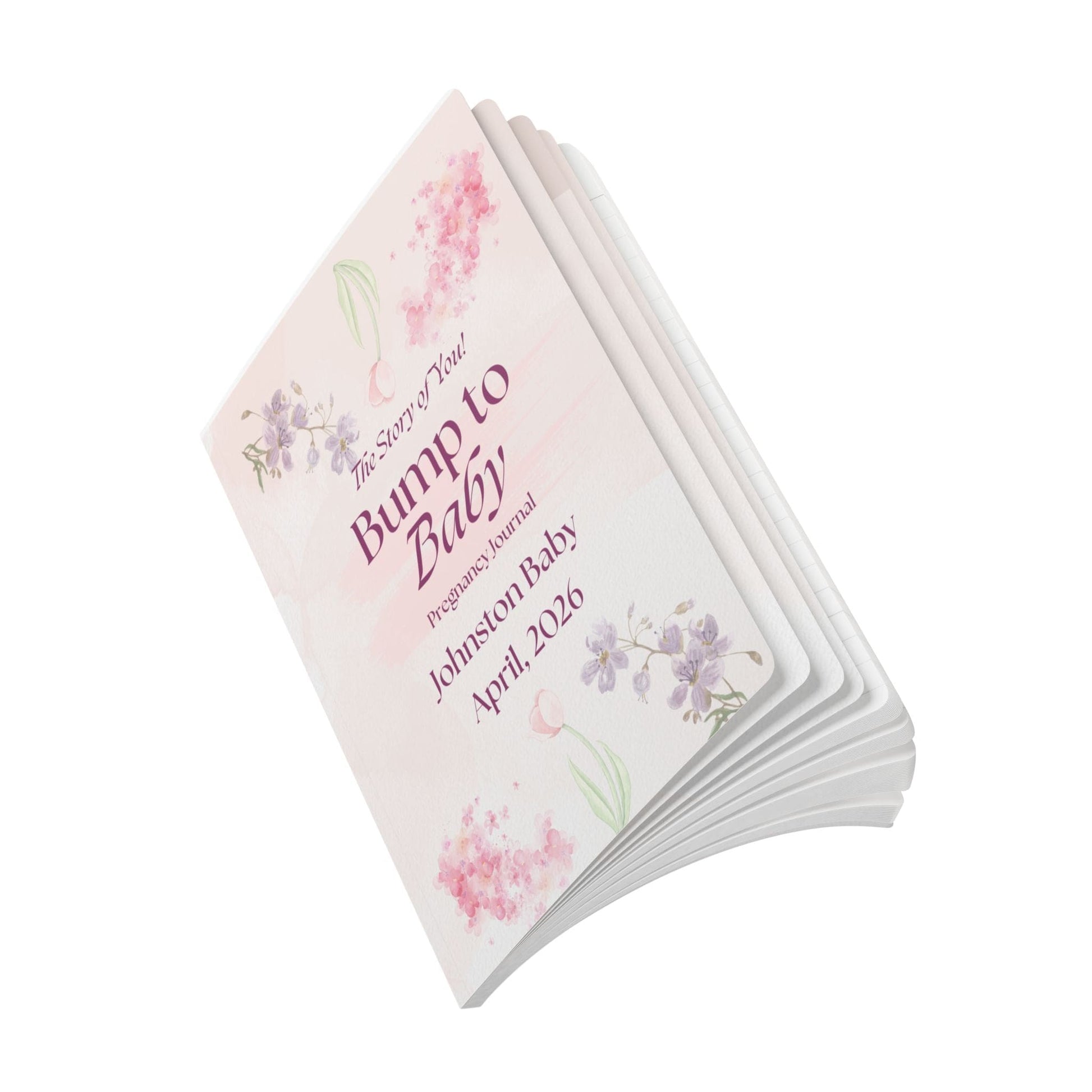 Printify Paper products Pregnancy Memory Journal, Bump to Baby Keepsake, Floral Softcover Notebook, Baby Shower Gift, Expecting Parent Journal, Maternity Diary